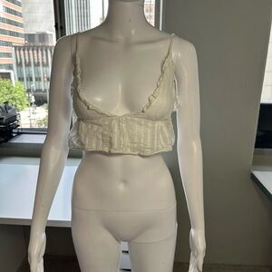 White Ruffled peasent top